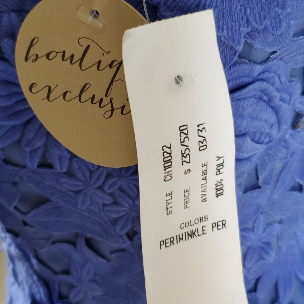 Nicole Miller blue 3D lace dress - Picture 3 of 9